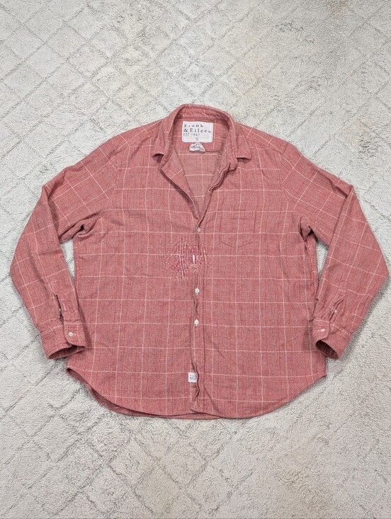 Frank & Eileen Tops - Frank & Eileen Shirt Womens L Red Plaid Eileen Relaxed Button Up Italian Flannel